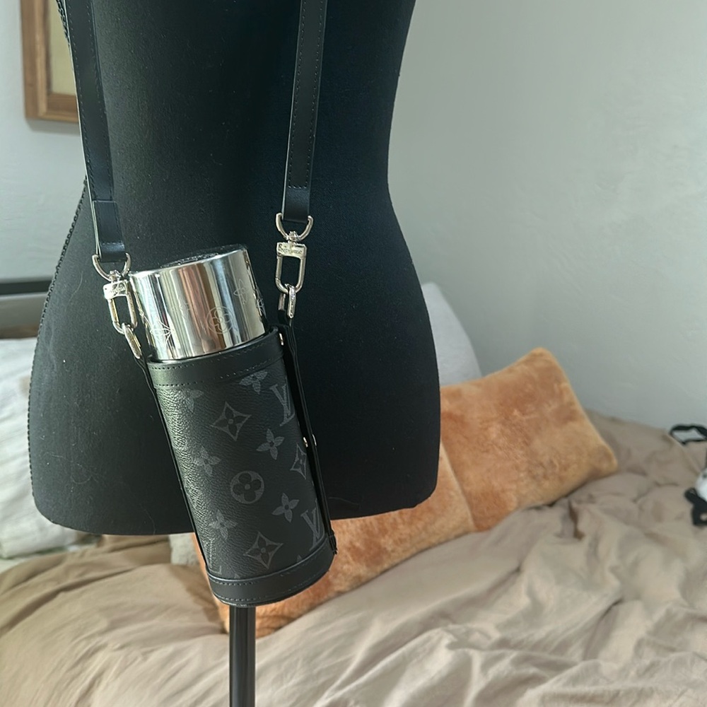 Louis Vuitton flask holder & bottle